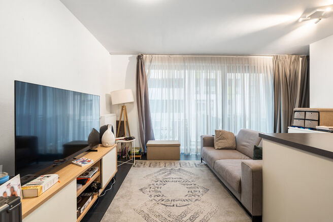 Cet appartement r&eacute;cent d&rsquo;une chambre b&eacute;n&eacute;ficie d&rsquo;un emplacement de choix, en face du quartier tendance du Canal et &agrave; proximit&eacute; de Tour & Taxis et de la place Rogier.

Situ&eacute; au 3e &eacute;tage, l&rsquo;appartement dispose d&rsquo;une terrasse orient&eacute;e sud-est