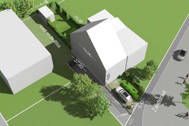 Rural building plot (2a 21ca = 221 m&sup2;) suitable for a semi-detached single-family home.
A visual simulation showing the possible building width and depth is included in the photo gallery.

LOCATION:
▪️ Shops and amenities within easy reach &ndash; Aldi (